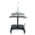 Aidata Sit/Stand Mobile PC Workstation, Black, LCD/LED Monitor Mount LDC003P